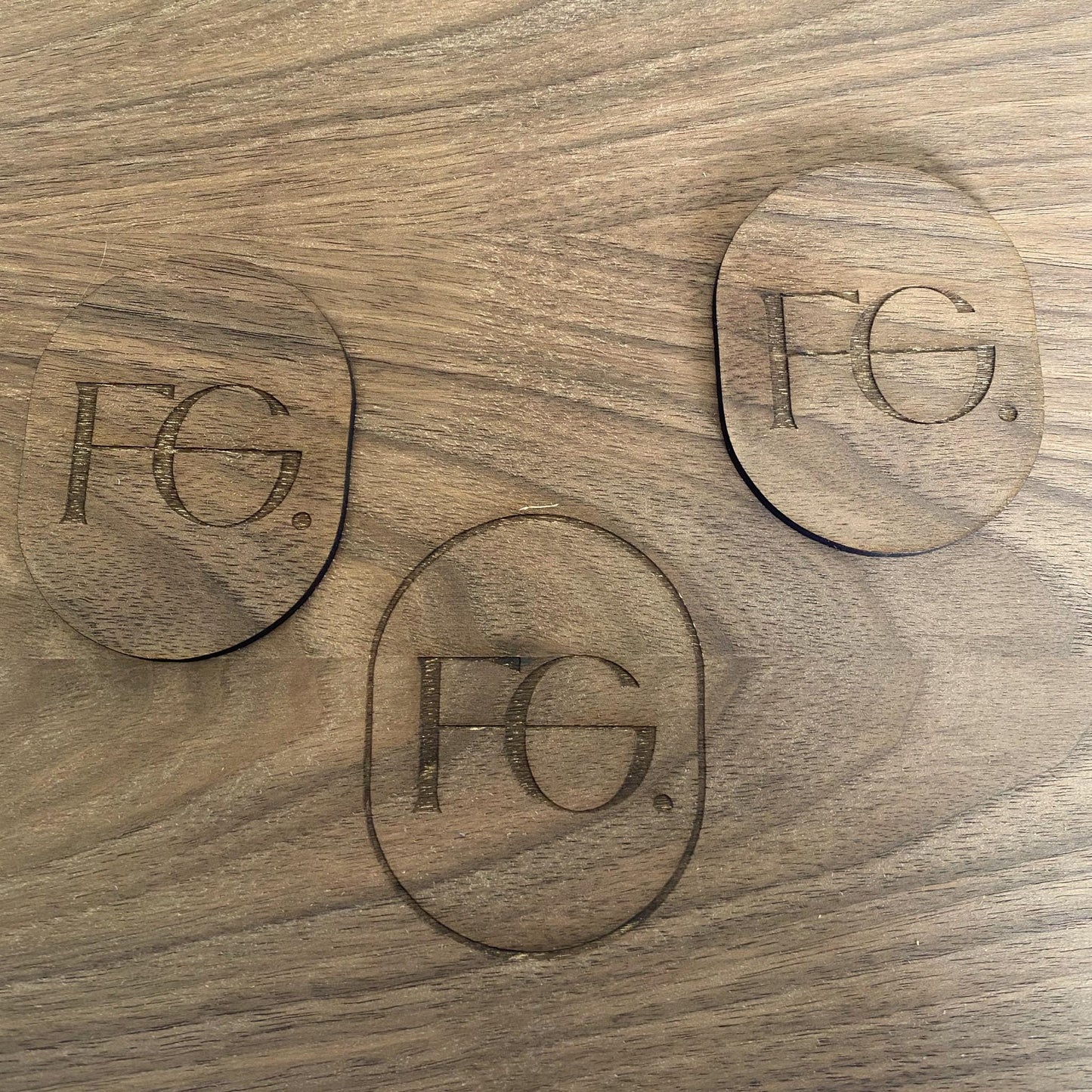 Walnut, Oak or Cherry Veneer 4mm thick Worktop Savers, Custom Sizes & Engravings