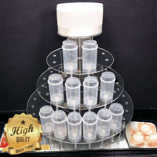 Four Tier Acrylic Cake & Push Pop Stand: Custom Party Display