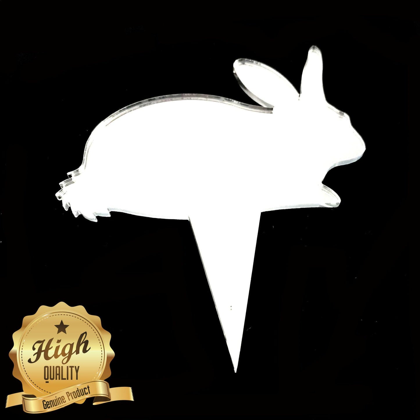 Rabbit Cake Toppers Recycled Acrylic, Custom Colors & Sizes