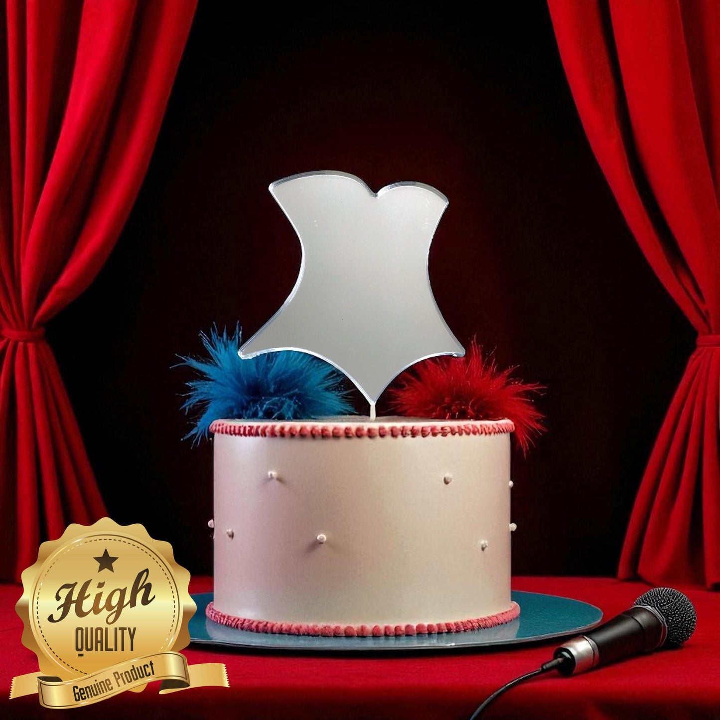 Burlesque dancing Bodice Cake Toppers Custom Cupcake Decorations, colours, engravings