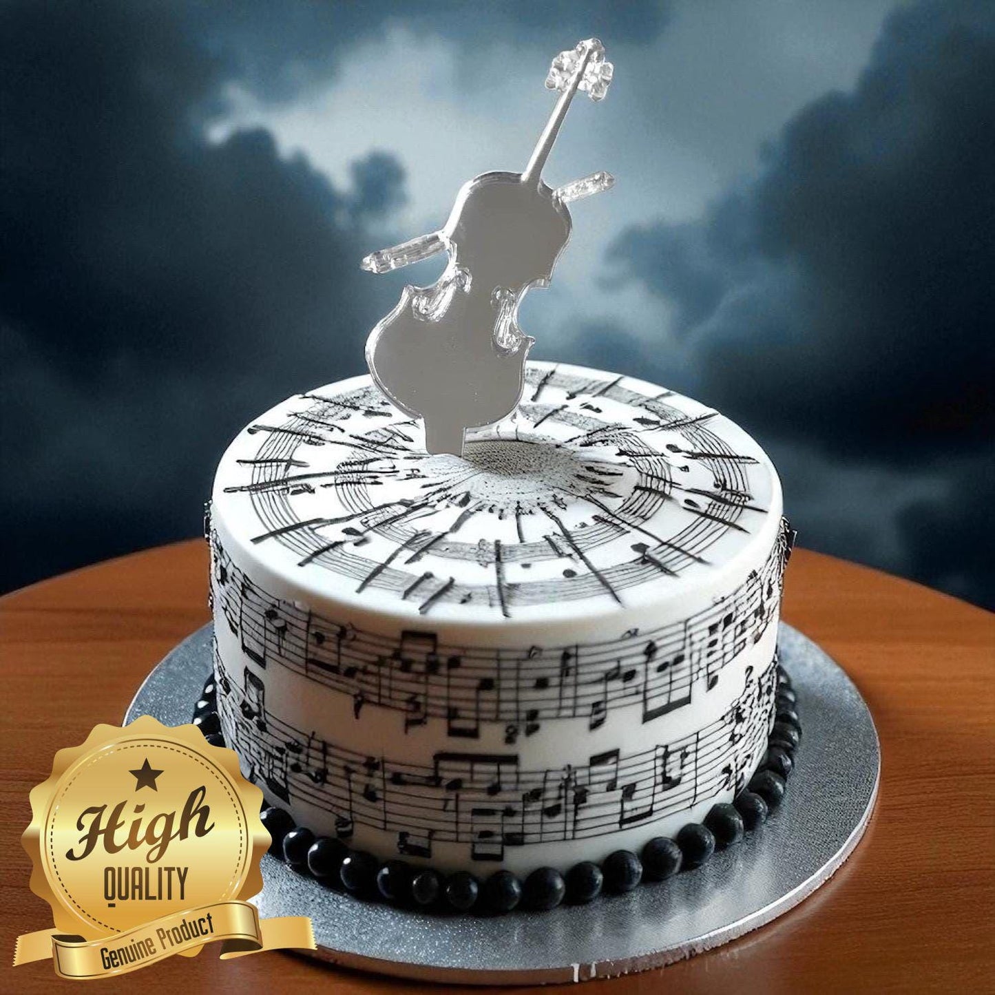 Violin Cake Toppers Music Theme, Custom Colors