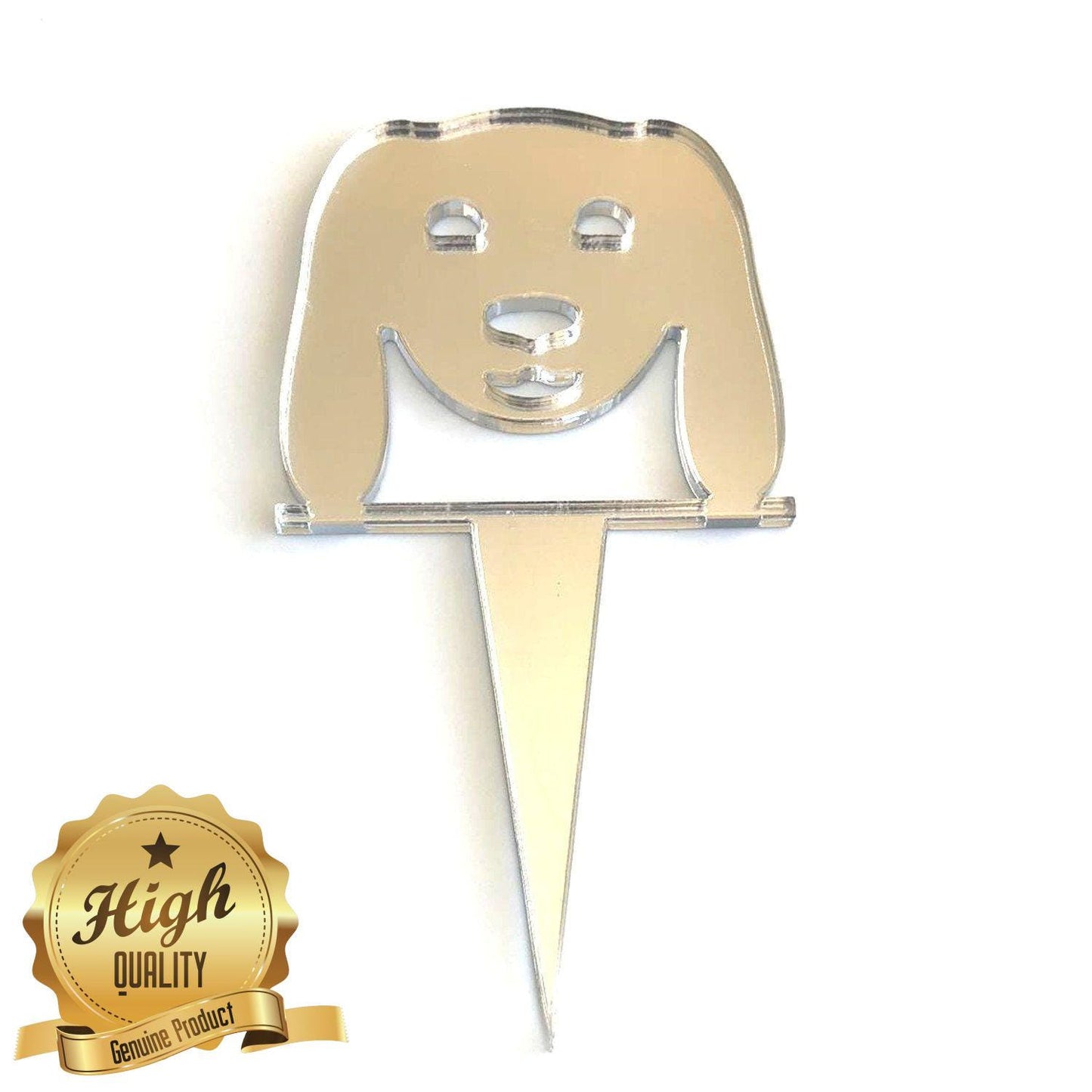 Dog Face Cake Toppers Custom Colors & Sizes