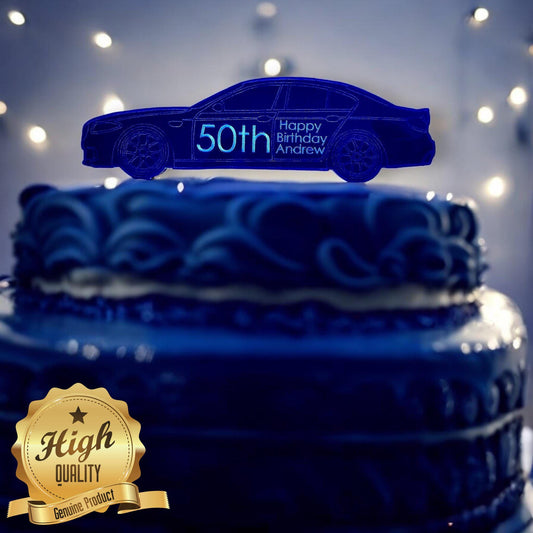 Any Style Saloon Car Shaped Cake Toppers / Emblems - Colours, Sizes, Shapes & Engraving Services