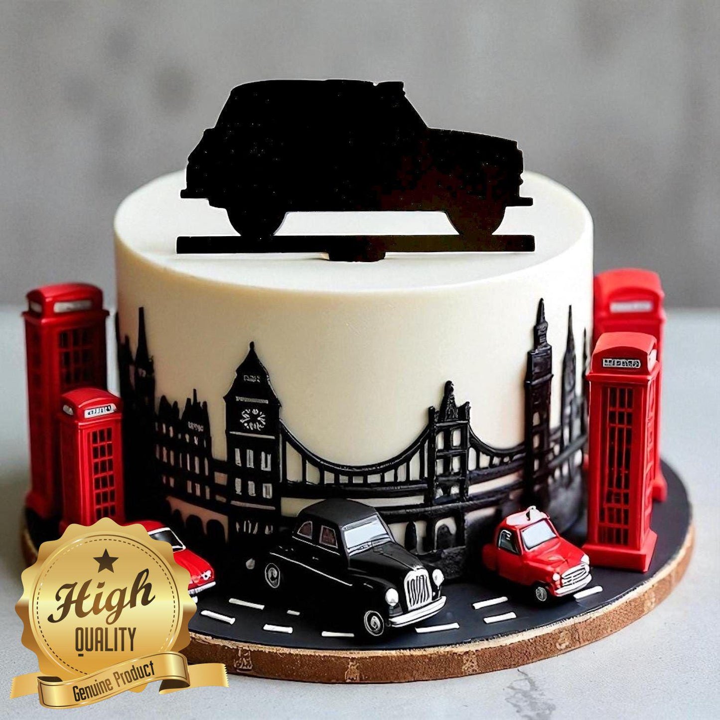 Black Taxi Cab Cake Toppers  London Cab Car Cupcake Decoratio