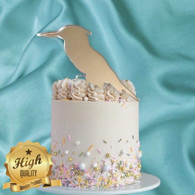Kingfisher Cake Topper, Recycled Bird Cupcake Decoration, Eco-Friendly Wedding