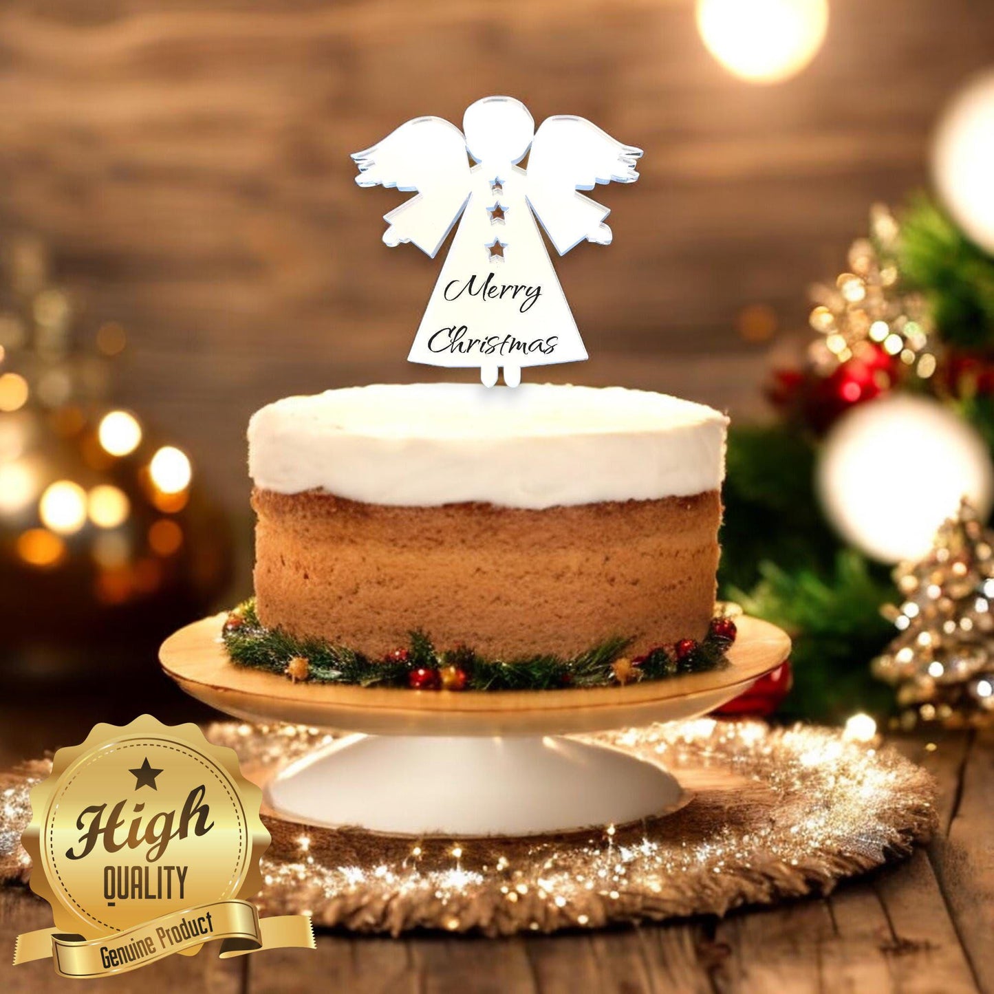 Angel Christmas Cake Toppers - Custom Colours, Sizes, Shapes, Engraving, Crafting Emblems