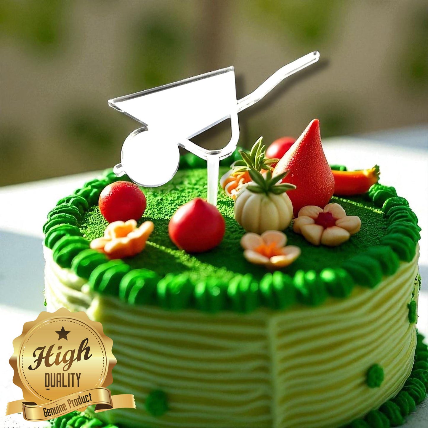 Wheelbarrow Cake Toppers: Custom Colors & Sizes