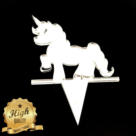 Eco-Friendly Custom Laser Cut Unicorn Cake Topper in Various Colors & Sizes, Reusable - Recycled Acrylic
