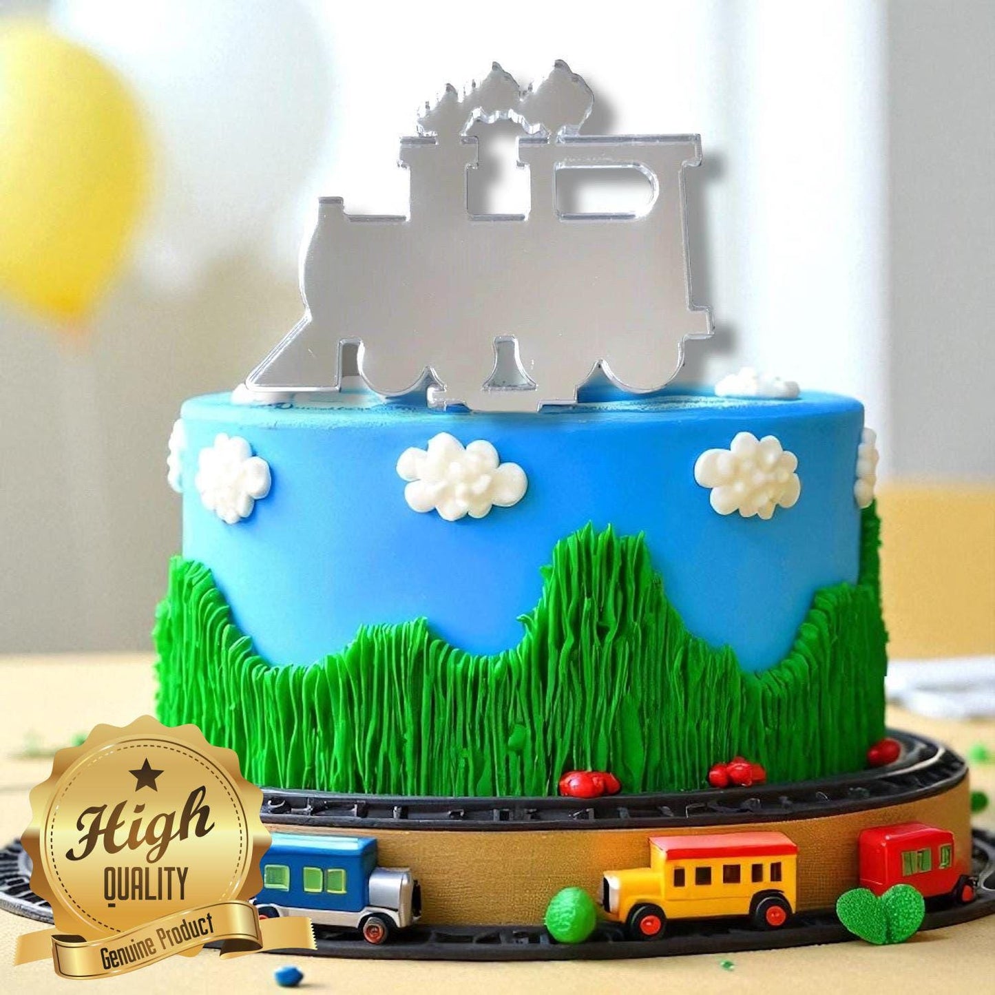 Handcrafted Reusable Steam Train Cake Topper in Various Colors & Sizes, Eco-Friendly UK Made