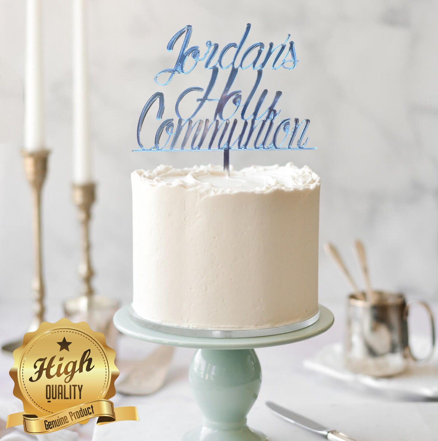 Customised Christening & First Communion Cake Toppers - Various Colour Options - Recycled - Bespoke Designs - Eco-Friendly -