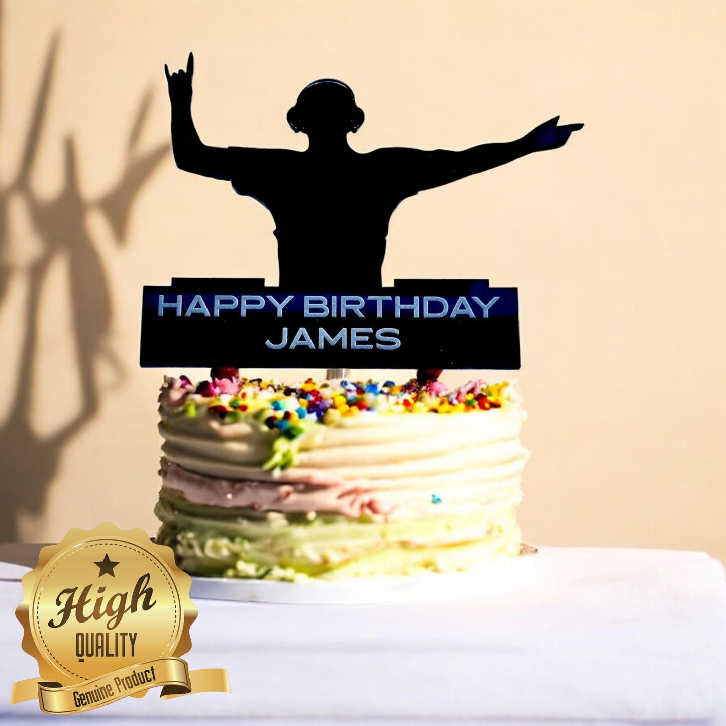 DJ Cake Toppers & Emblems - Colours Sizes, Shapes Made, Engraving Services