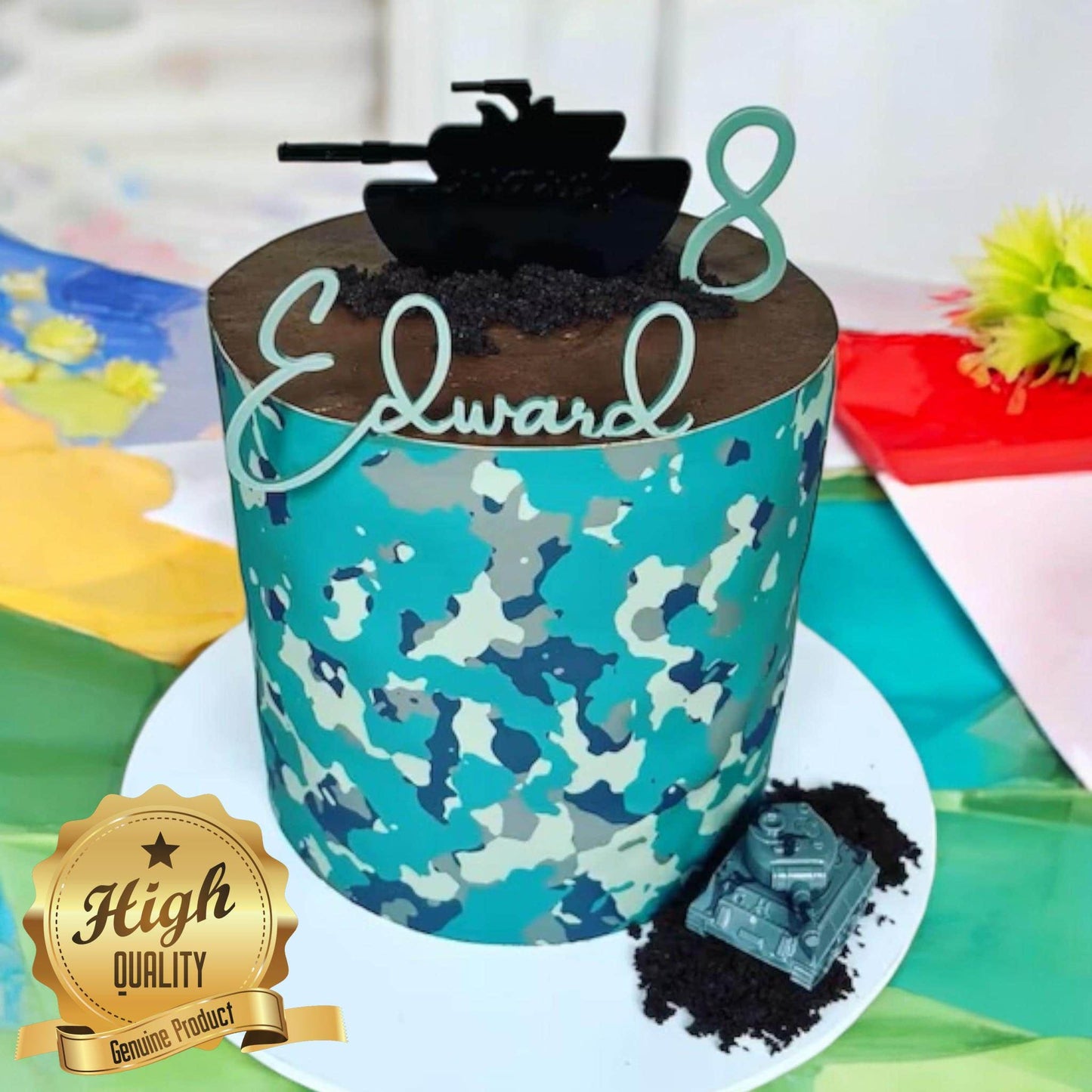 Army Tank Cake Toppers Bespoke Colors, Engraving