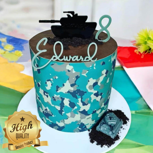 Army Tank Cake Toppers Bespoke Colors, Engraving
