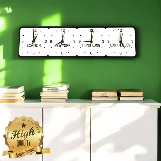 Custom Four Time Zone Clock: Family, Friends, or Place Names