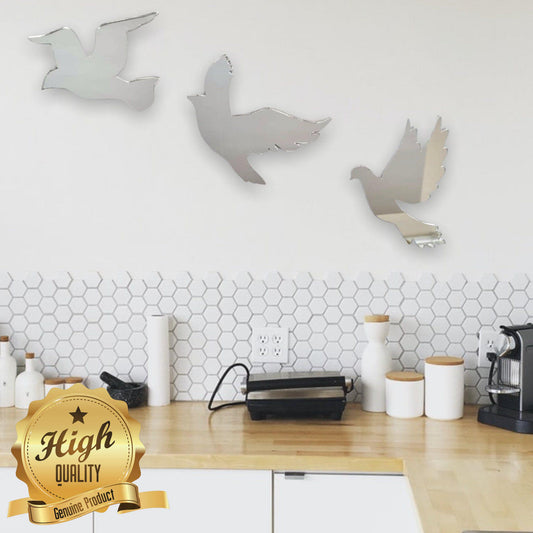 Custom Bird Mirror Art: Shatterproof Acrylic, Handmade in UK