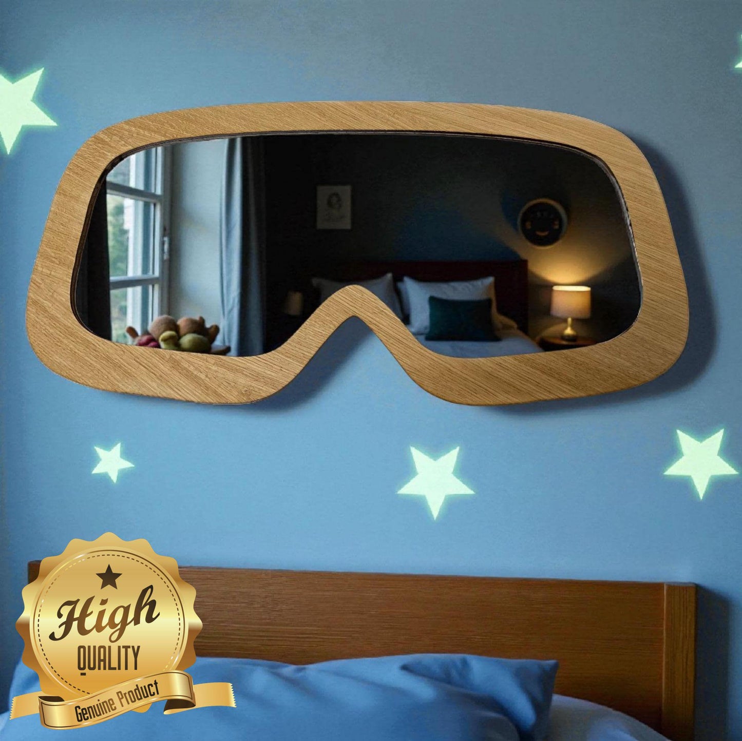 Wooden Frame Custom Ski Goggles Mirrors