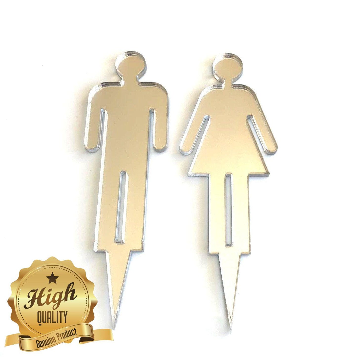 Male & Female Silhouette Shaped Cake Toppers