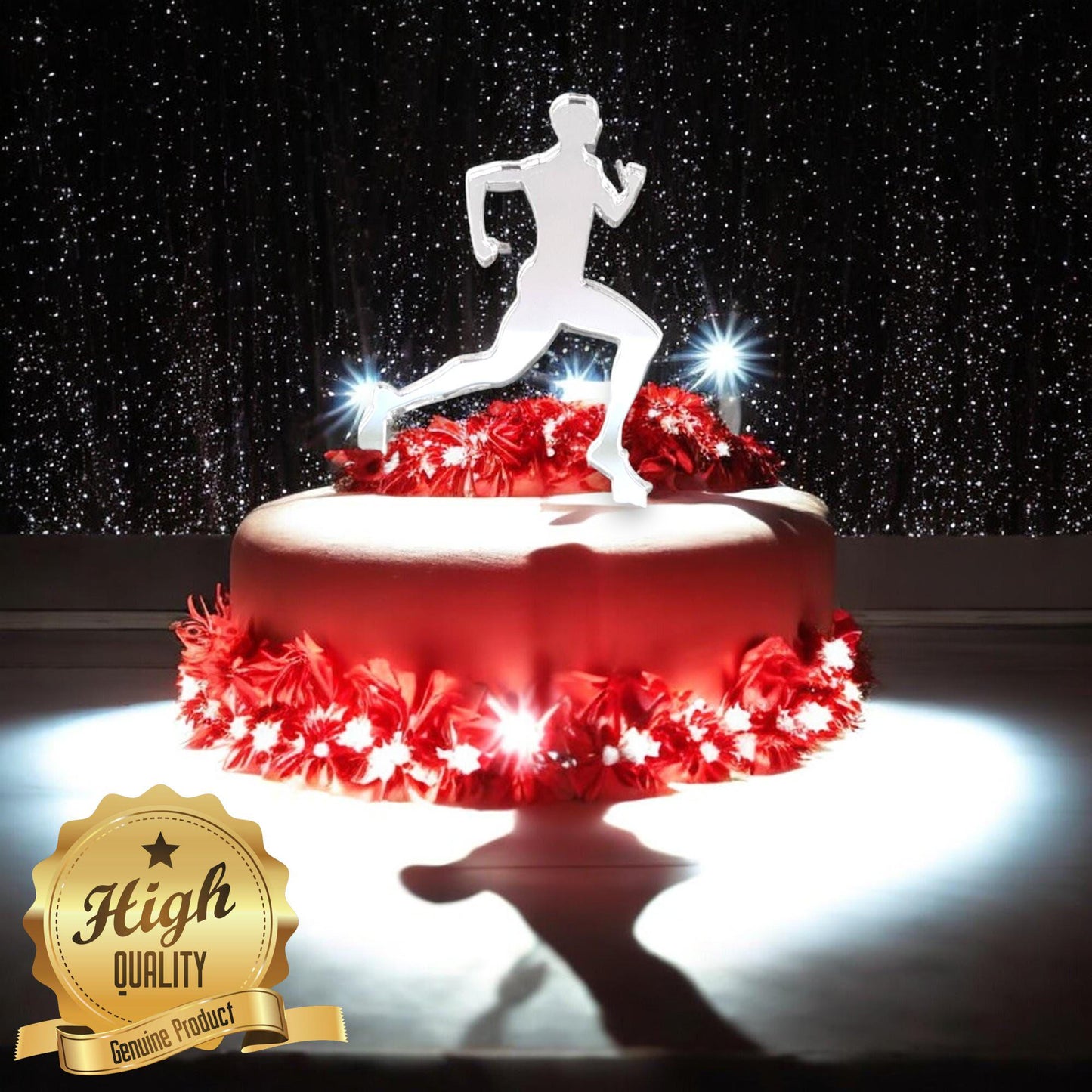 Marathon Male Runner Cake Toppers - Custom Colours, Sizes, Engravings & Emblems