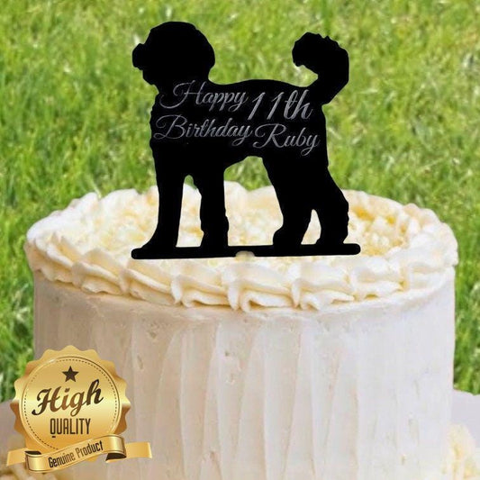 Cockapoo Cake Toppers Engraved Birthday Anniversary Decor