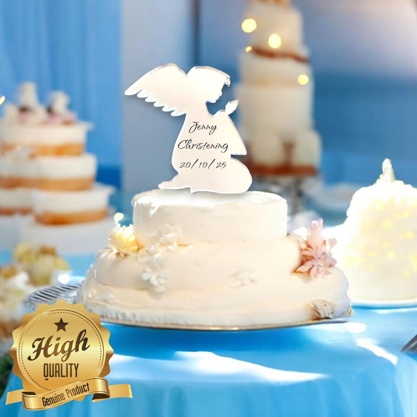 Angel Cake Toppers Christening, Baptism, Bespoke Style