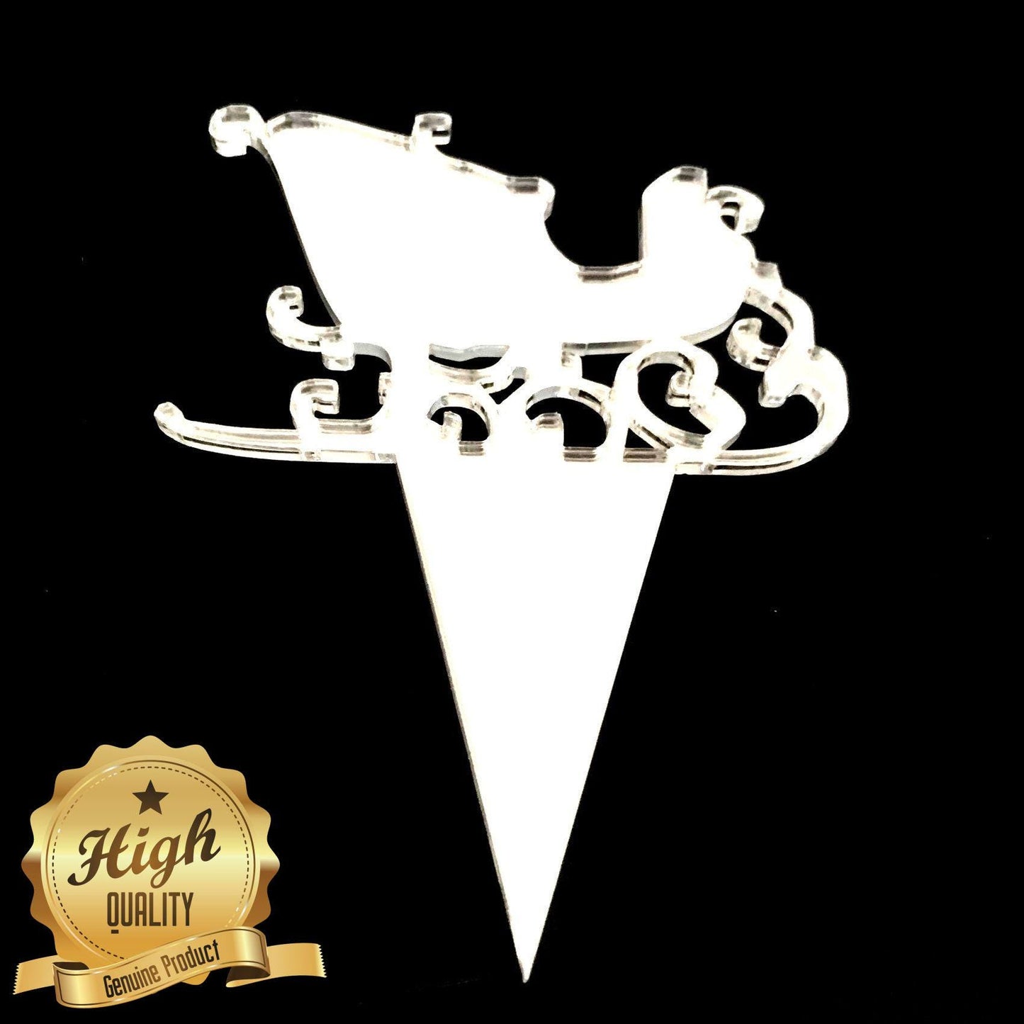 Santa's Sleigh Cake Toppers Christmas Cupcake Decoration