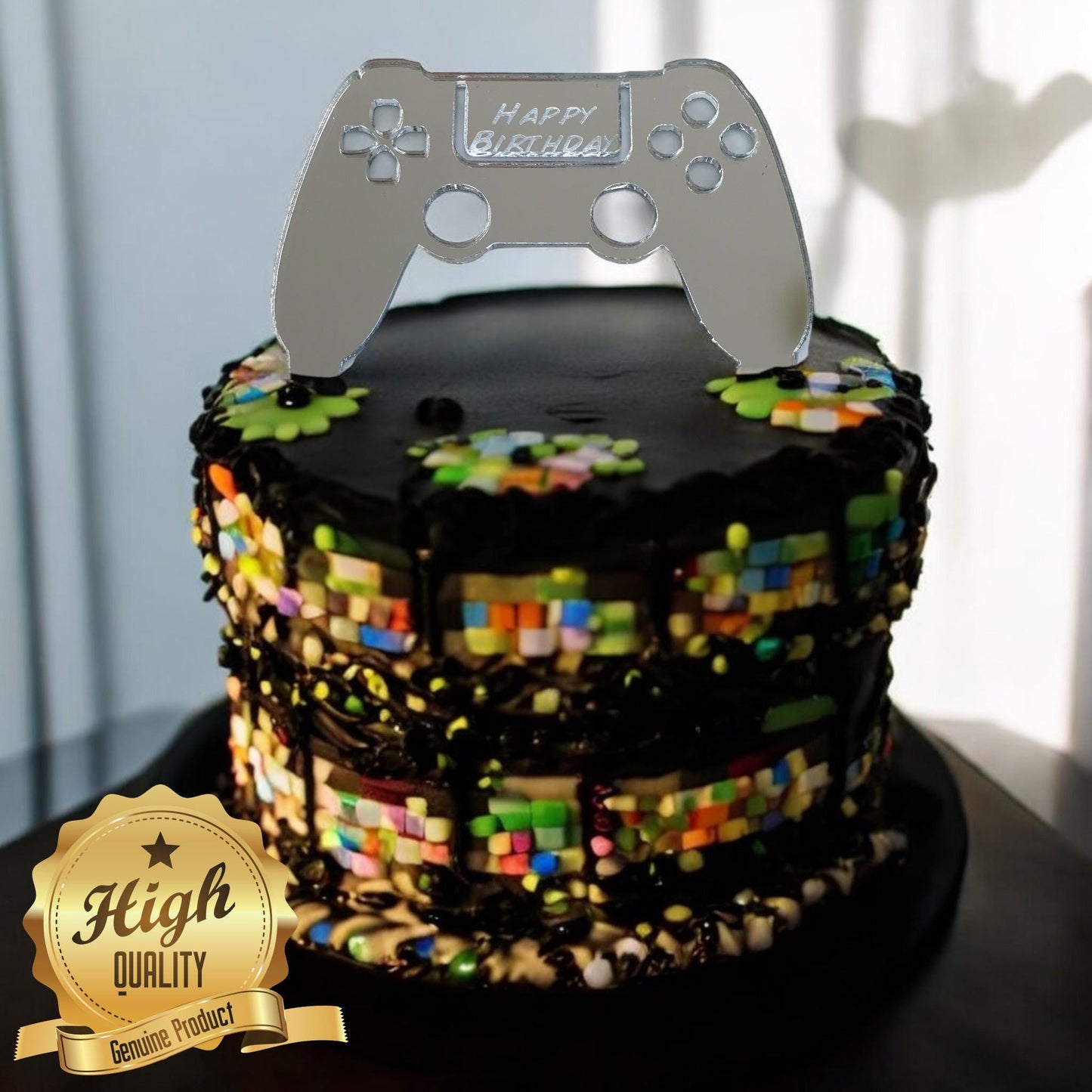 Unique Custom Gaming Controller Cake Toppers Recycled Acrylic, Various Colors & Sizes