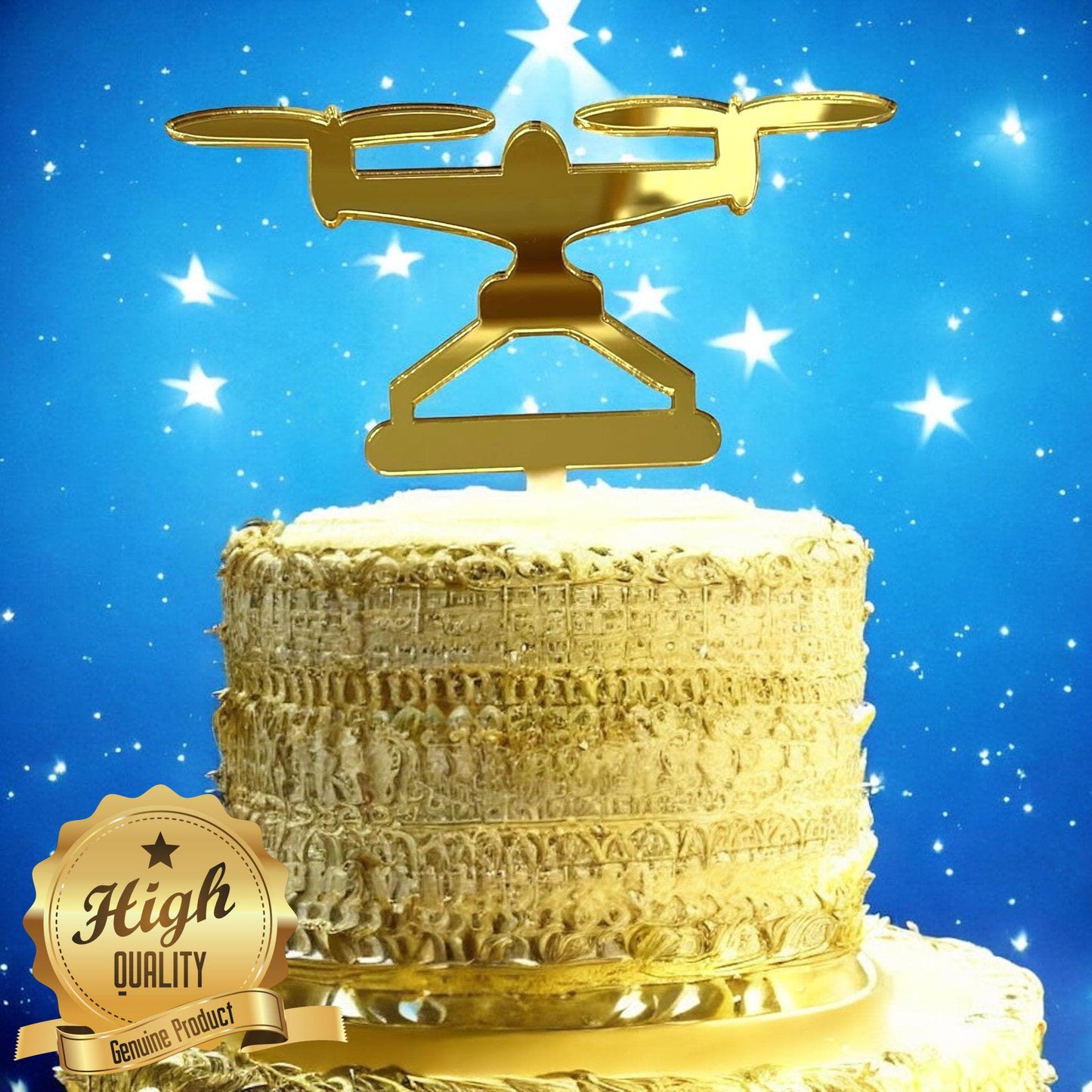 Drone Shaped Cake Toppers - Colours, Sizes and Personalised