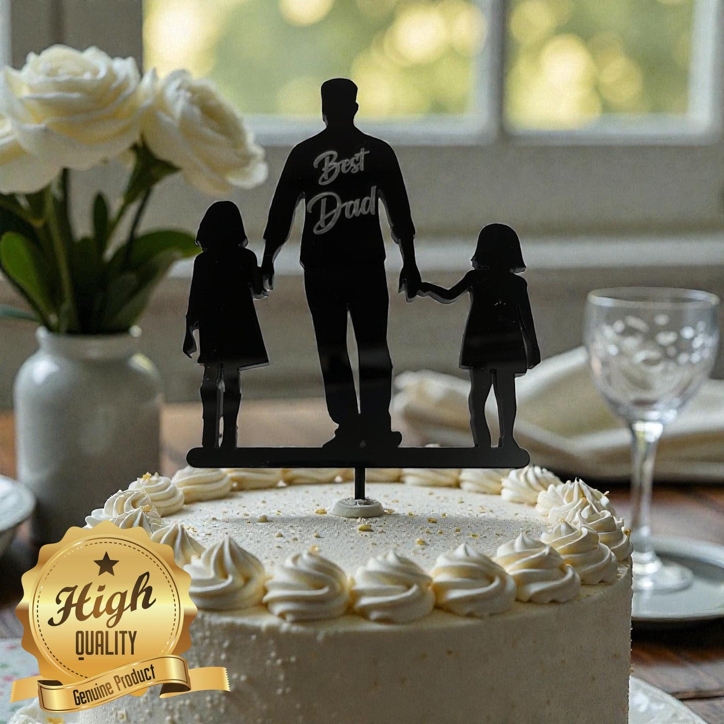 Fathers Day or Dads Birthday Cake Toppers - Colours Sizes, Shapes Made
