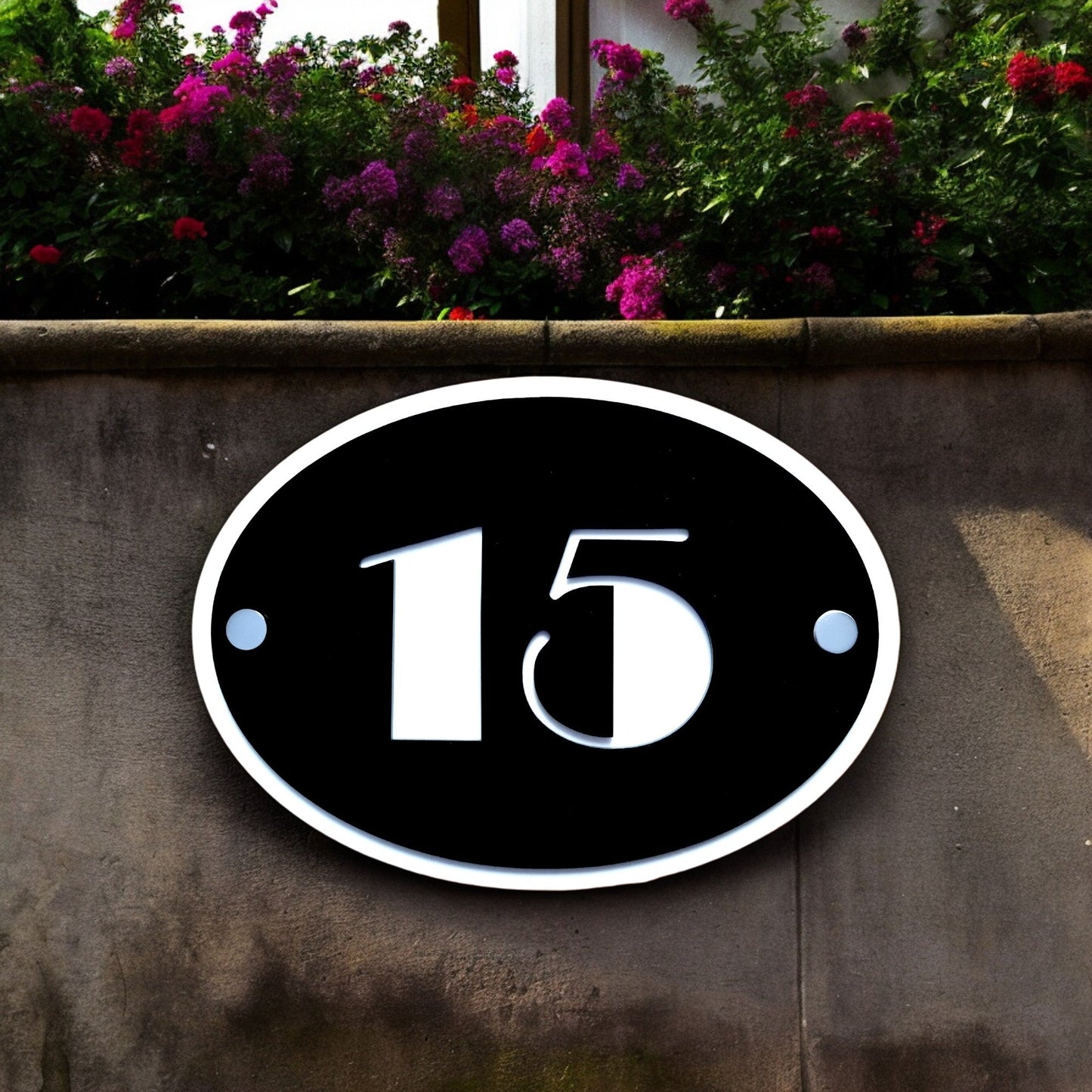 Plaque de numéro de maison ovale