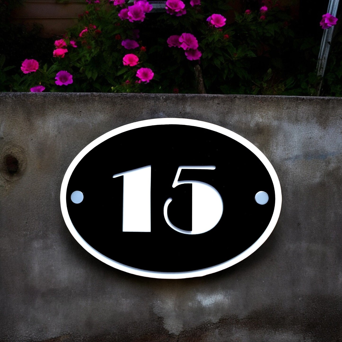 Plaque de numéro de maison ovale