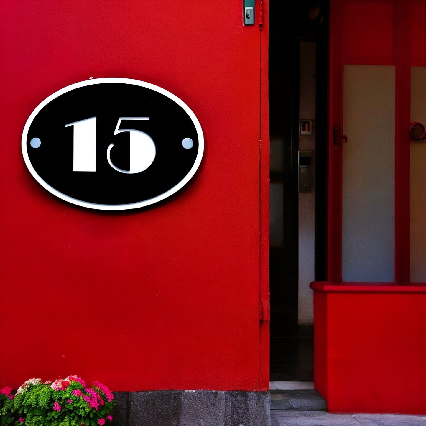 Plaque de numéro de maison ovale