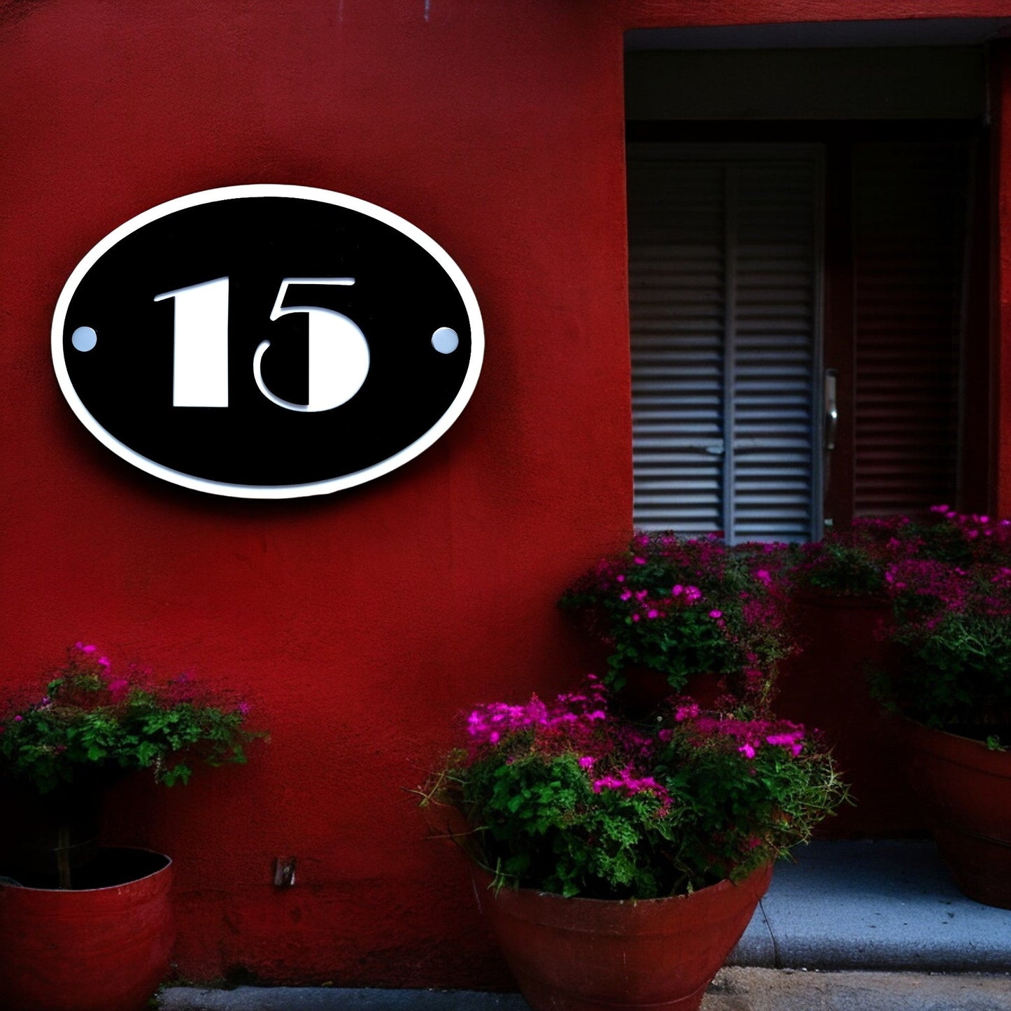 Plaque de numéro de maison ovale