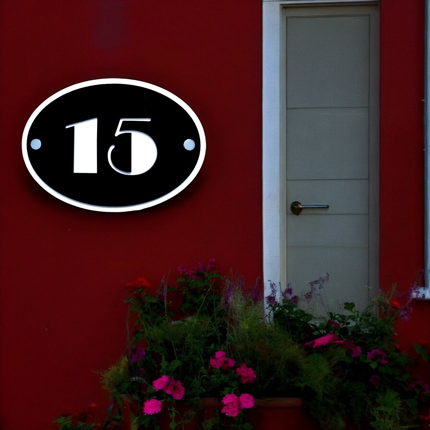 Plaque de numéro de maison ovale