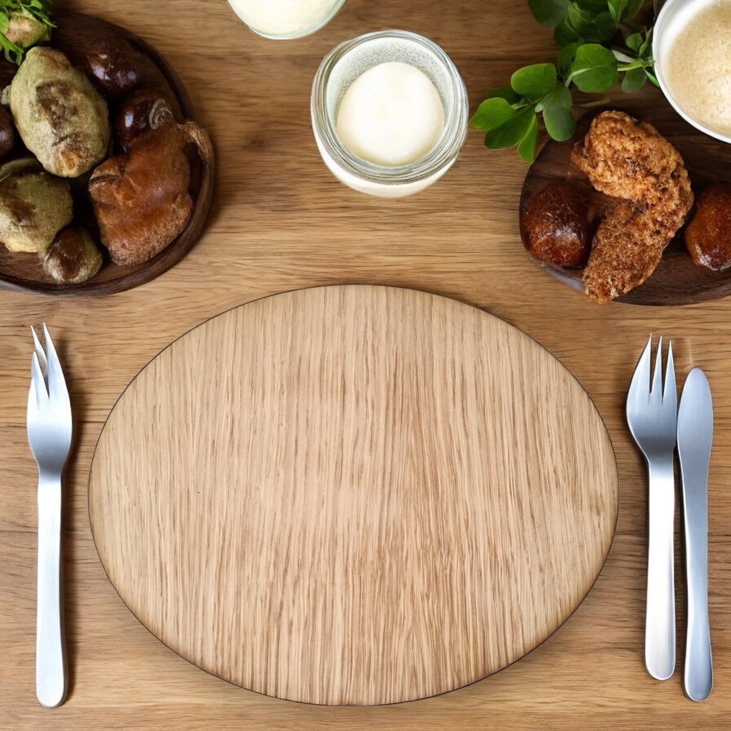 Oval Placemats & Coasters - Wooden Colours