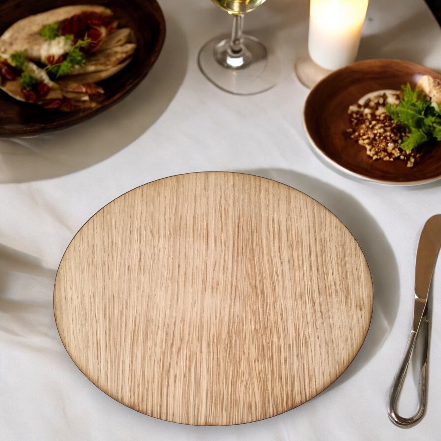 Oval Placemats & Coasters - Wooden Colours