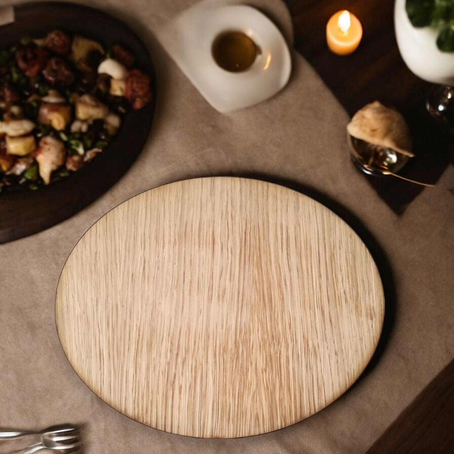 Oval Placemats & Coasters - Wooden Colours