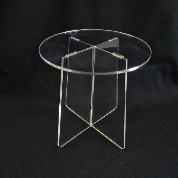 Clear Round Plant / Bottle / Cake Display Stands, Custom Sizes/Shapes/Heights Made