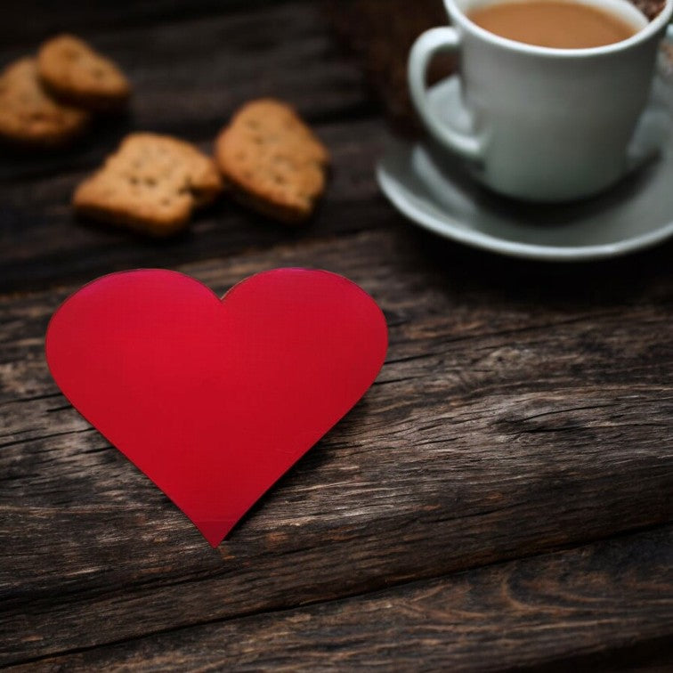 Heart Shaped Coasters in Mirrored Colours