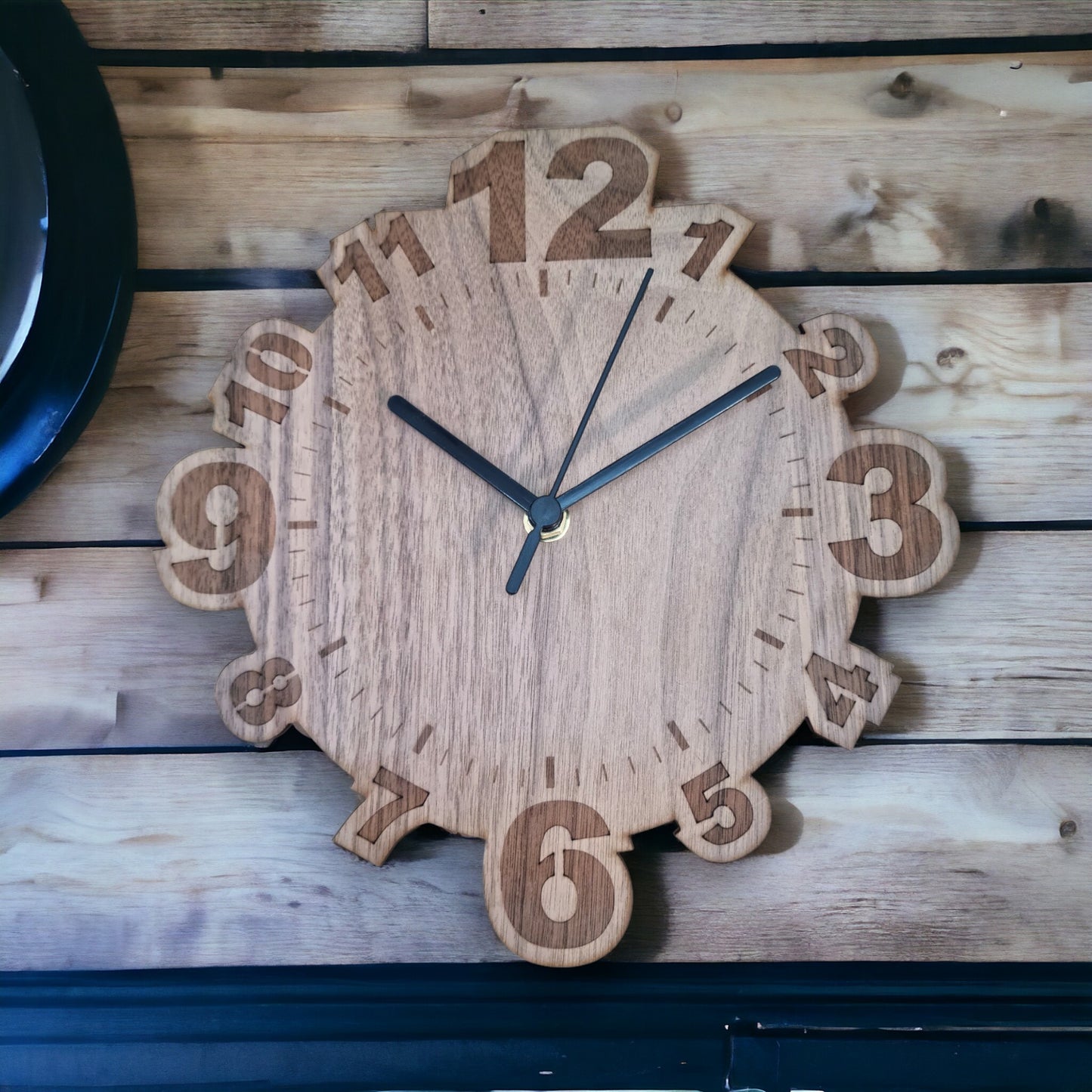 Wooden Numbered Round Clocks - Silent Sweep Movement, Custom Engraving, Different Colour Hands/Woods, in Many Sizes