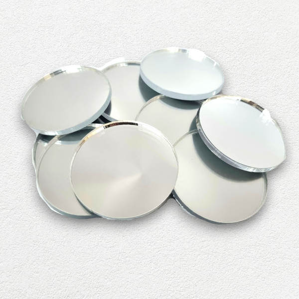 Circle / Round Shaped Acrylic Mirrors, Bespoke Sizes & Engraving Services