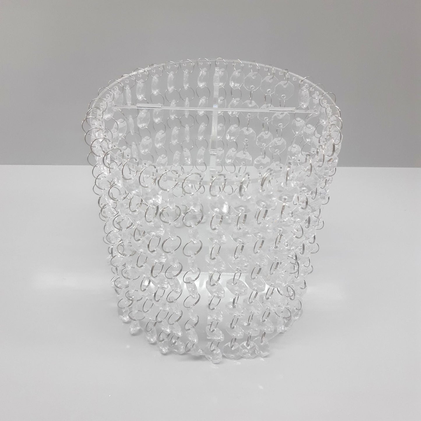 Crystal Style Acrylic Cake Separator Stand Kit with LED Lights and Crystals - Round