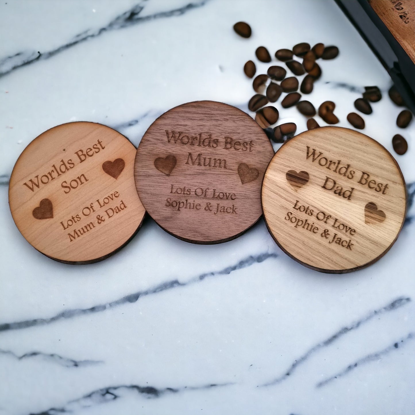 Pebble Wooden Finish Coasters