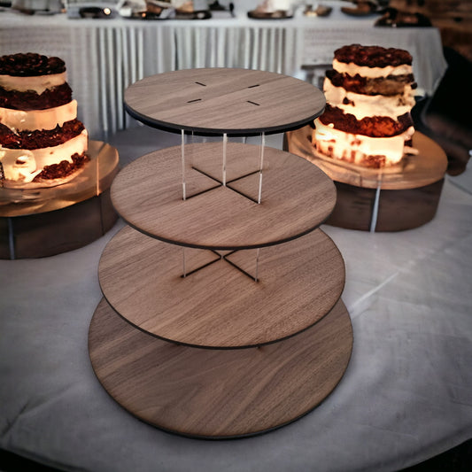 Round or Square Wooden Wedding & Party Cake Stands - Bespoke Sizes Made