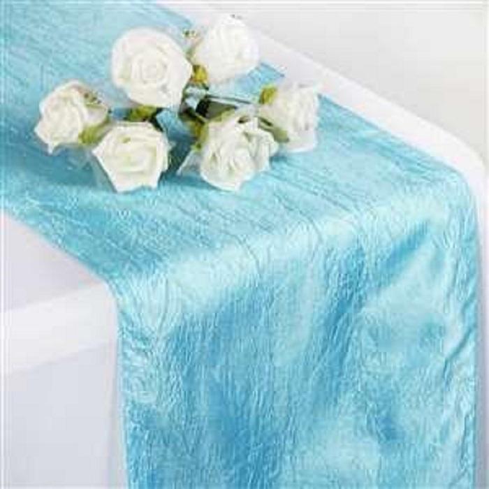 Sky Blue Taffeta Table Runners 30cm x 274cm or 12" x 108"