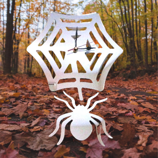 Spider & Web Shaped Clocks - Many Colour Choices