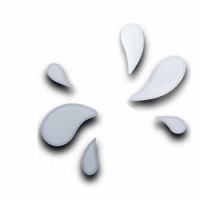 Set of six teardrop-shaped mirrors in varying sizes, arranged in a splash pattern.