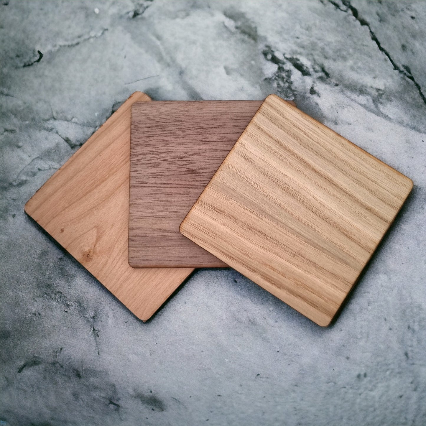 Square Wooden Finish Coasters