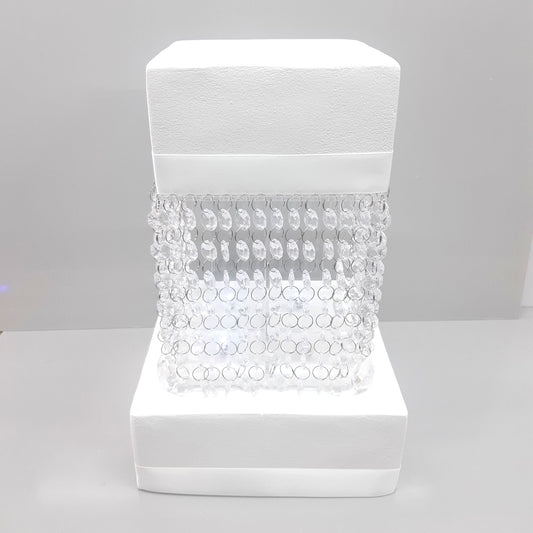 Crystal Style Acrylic Cake Separator Stand Kit with LED Lights and Crystals - Square