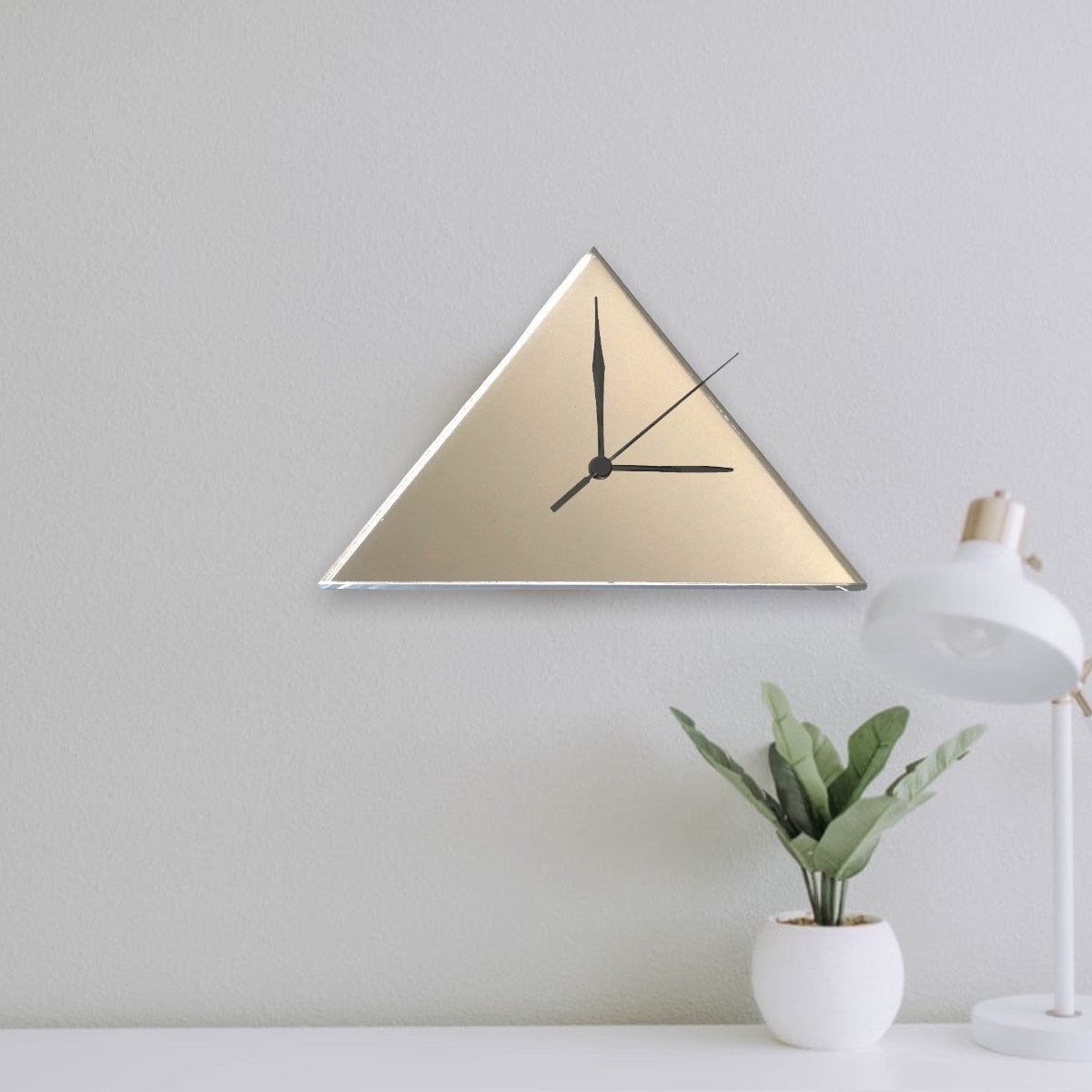 Triangle Shaped Clocks - Many Colour Choices