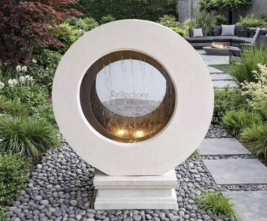 Round Garden Water Feature Mirrors